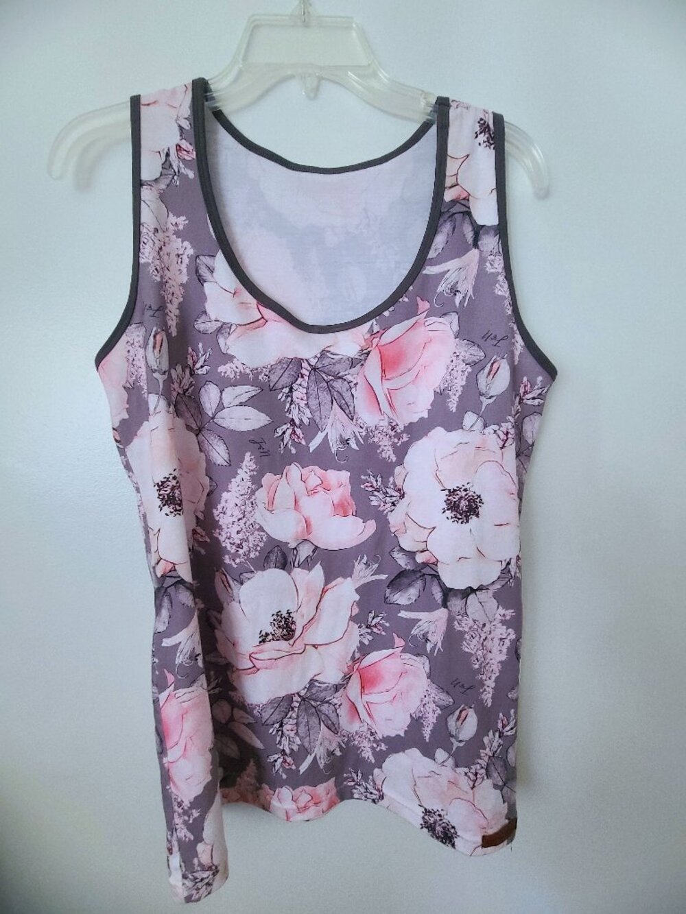 Romantic Floral Sleeveless Tank Top- XL